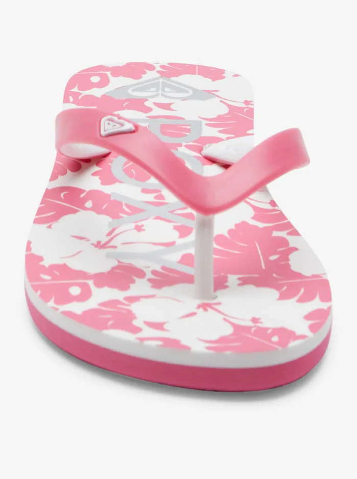 Roxy Shoes and Sandals 416 Tahiti FlipFlops Super Pinkwhite 8211 Girls
