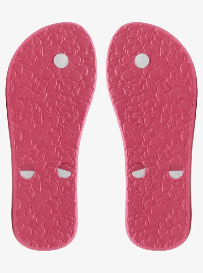 Roxy Shoes and Sandals 416 Tahiti FlipFlops Super Pinkwhite 8211 Girls