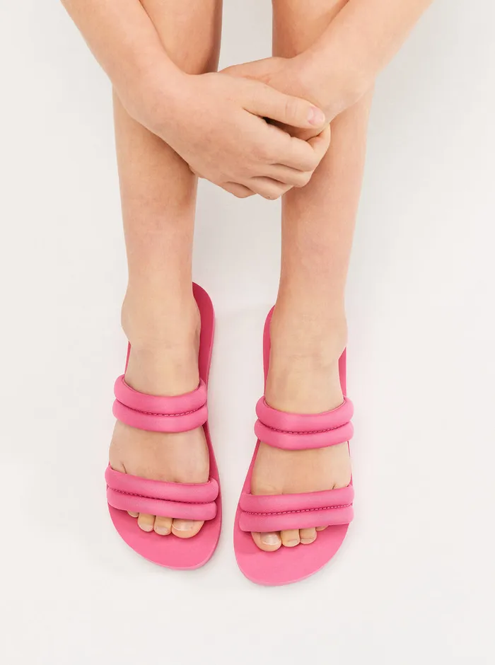 Roxy Shoes and Sandals 416 Totally Tubular Slide Sandals Pink 8211 Girls