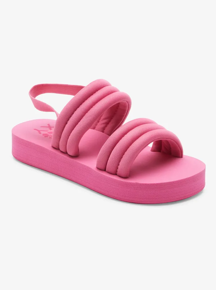 Roxy Shoes and Sandals 416 Totally Tubular Slide Sandals Pink 8211 Girls