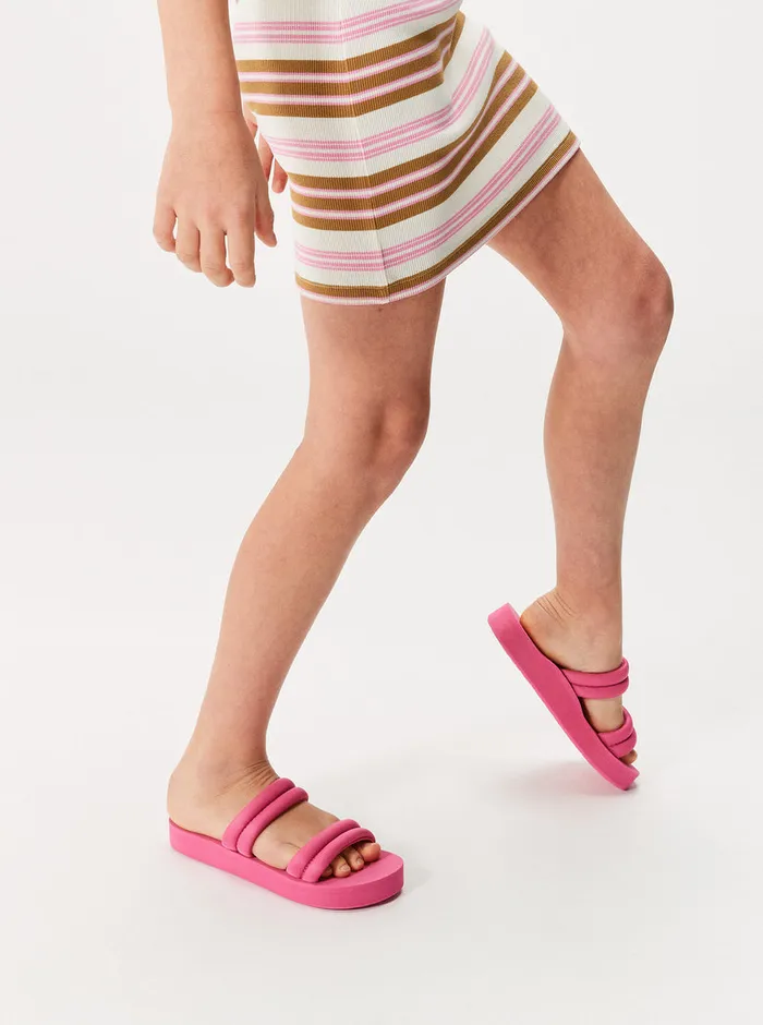 Roxy Shoes and Sandals 416 Totally Tubular Slide Sandals Pink 8211 Girls