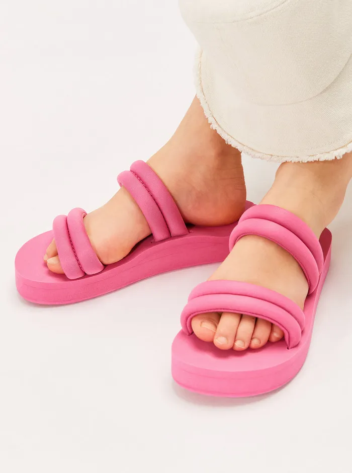 Roxy Shoes and Sandals 416 Totally Tubular Slide Sandals Pink 8211 Girls