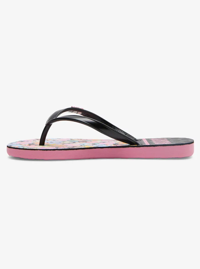 Roxy Shoes and Sandals 416 Viva Stamp Sandals Blackcandy Pink 8211 Girls