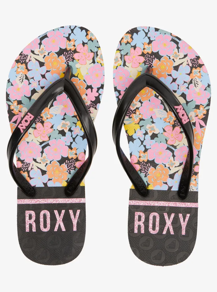 Roxy Shoes and Sandals 416 Viva Stamp Sandals Blackcandy Pink 8211 Girls