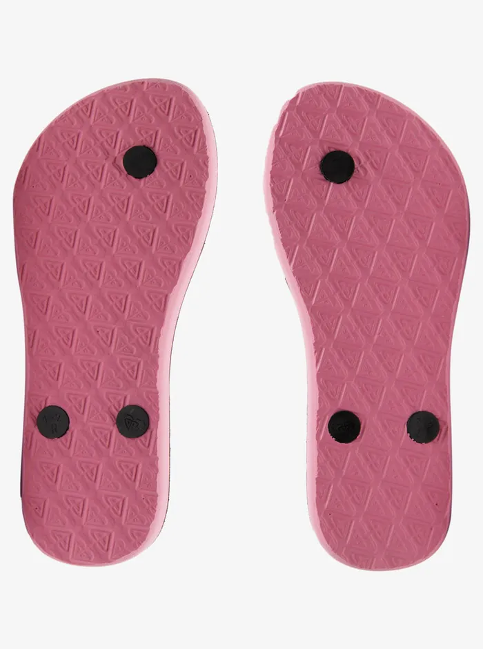 Roxy Shoes and Sandals 416 Viva Stamp Sandals Blackcandy Pink 8211 Girls