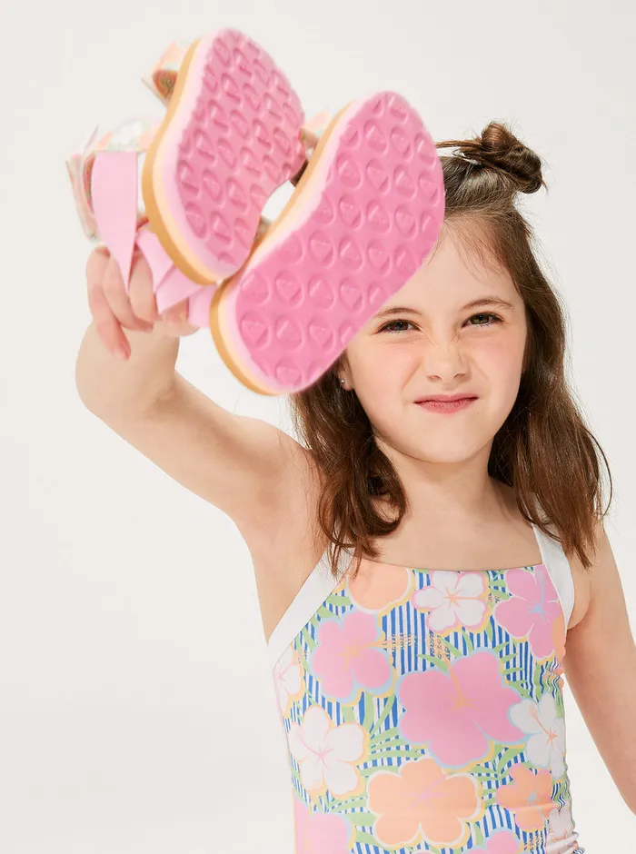 Roxy Shoes and Sandals Toddler039s Cage Sandals Whitecrazy Pinkorange 8211 Girls