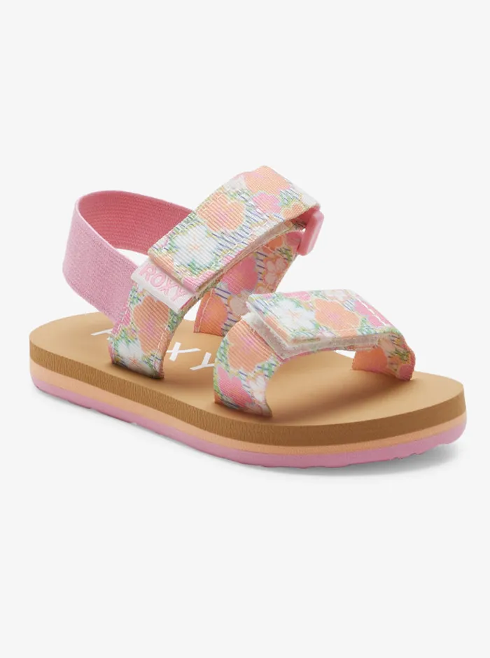 Roxy Shoes and Sandals Toddler039s Cage Sandals Whitecrazy Pinkorange 8211 Girls