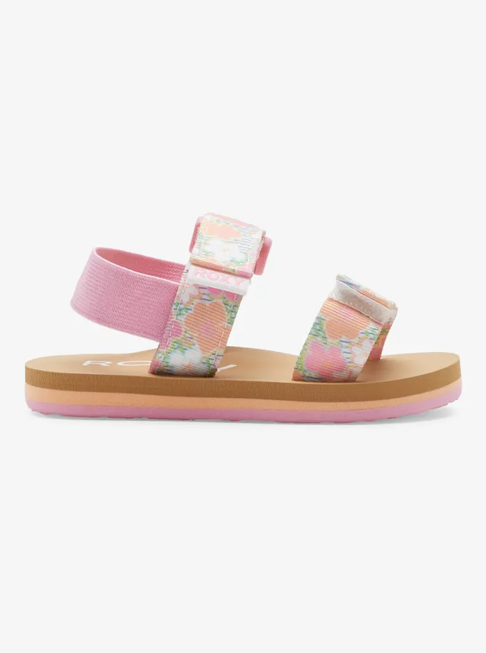 Roxy Shoes and Sandals Toddler039s Cage Sandals Whitecrazy Pinkorange 8211 Girls