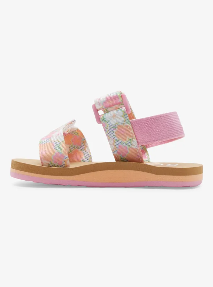 Roxy Shoes and Sandals Toddler039s Cage Sandals Whitecrazy Pinkorange 8211 Girls