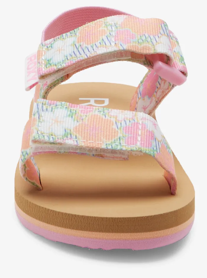 Roxy Shoes and Sandals Toddler039s Cage Sandals Whitecrazy Pinkorange 8211 Girls