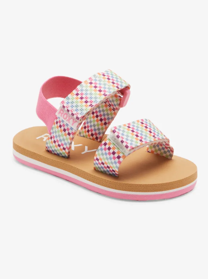 Roxy Shoes and Sandals Toddler039s Cage Sandals Whiteprint 8211 Girls