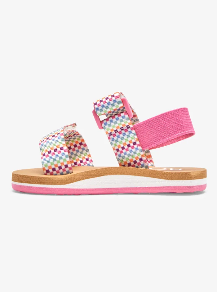 Roxy Shoes and Sandals Toddler039s Cage Sandals Whiteprint 8211 Girls