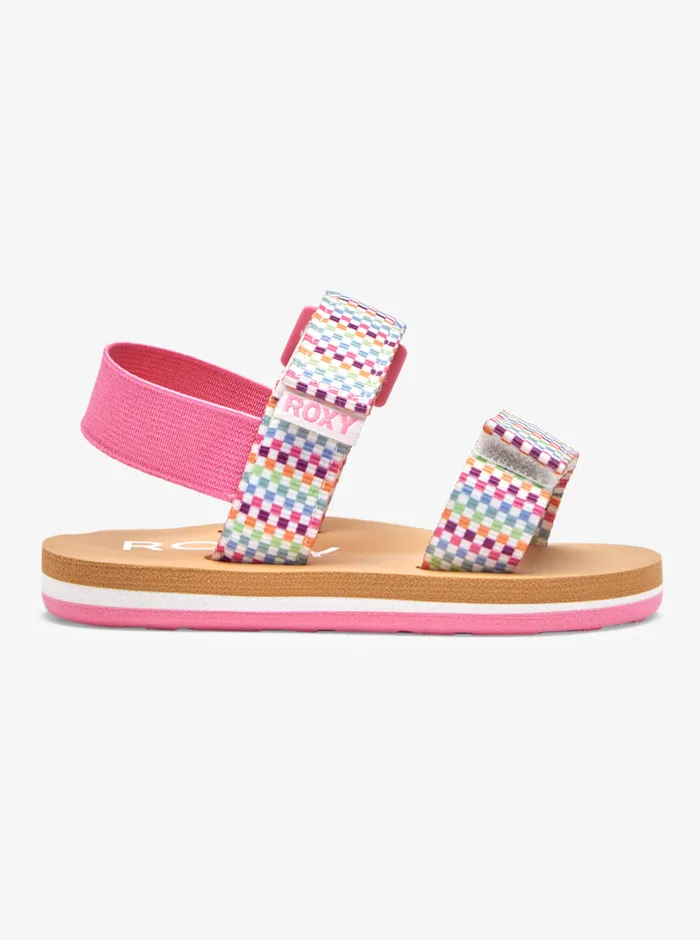 Roxy Shoes and Sandals Toddler039s Cage Sandals Whiteprint 8211 Girls