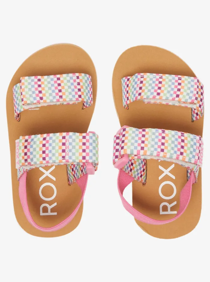 Roxy Shoes and Sandals Toddler039s Cage Sandals Whiteprint 8211 Girls