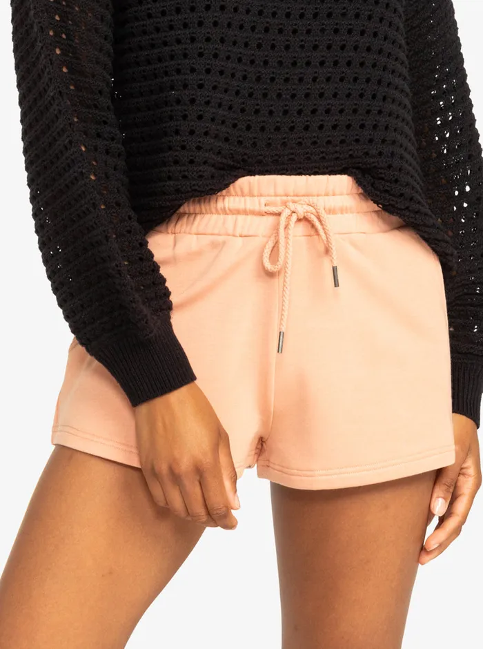 Roxy Shorts Check Out Elastic Waist Shorts Dusty Coral 8211 Womens