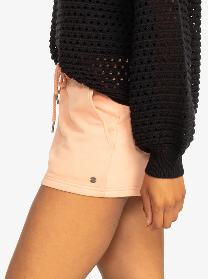 Roxy Shorts Check Out Elastic Waist Shorts Dusty Coral 8211 Womens