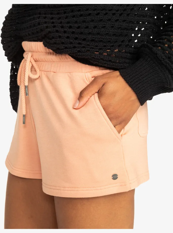 Roxy Shorts Check Out Elastic Waist Shorts Dusty Coral 8211 Womens