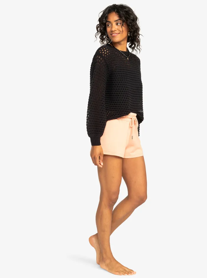 Roxy Shorts Check Out Elastic Waist Shorts Dusty Coral 8211 Womens