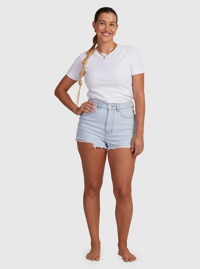 Roxy Shorts Eva Denim Shorts Light Blue 8211 Womens
