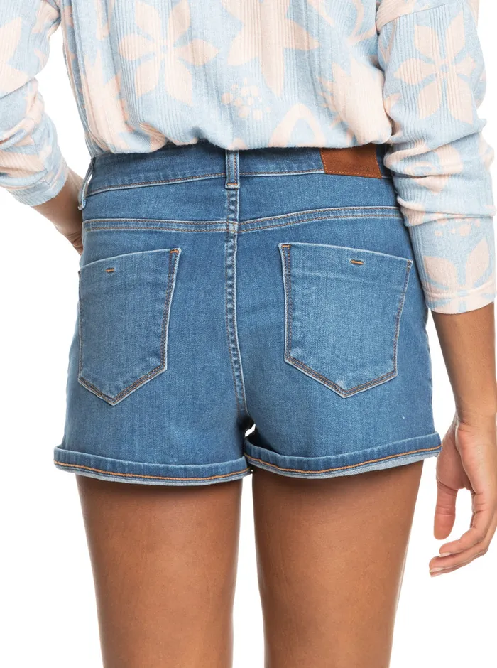 Roxy Shorts Fire Away High Denim Shorts Medium Blue 8211 Womens
