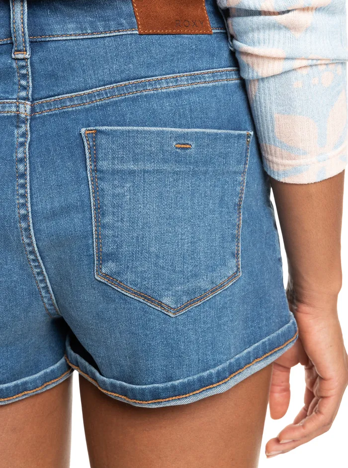 Roxy Shorts Fire Away High Denim Shorts Medium Blue 8211 Womens