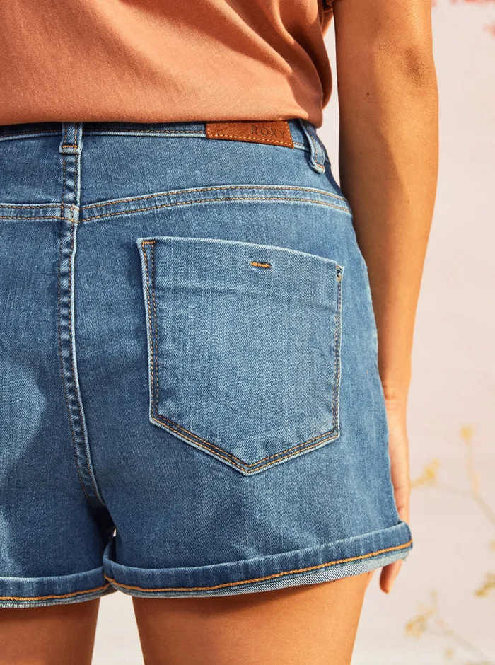 Roxy Shorts Fire Away High Denim Shorts Medium Blue 8211 Womens