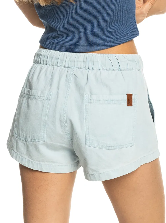 Roxy Shorts Go To The Beach Denim Shorts Bleached Blue 8211 Womens