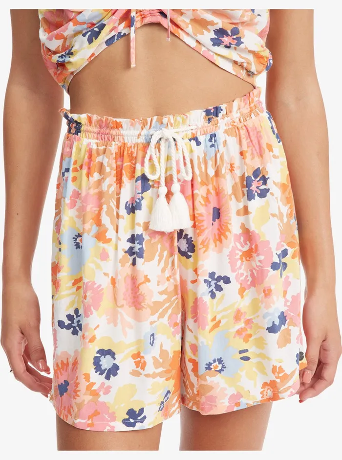 Roxy Shorts Happiness Awaits Beach Shorts Snow White Floral Escape 8211 Womens