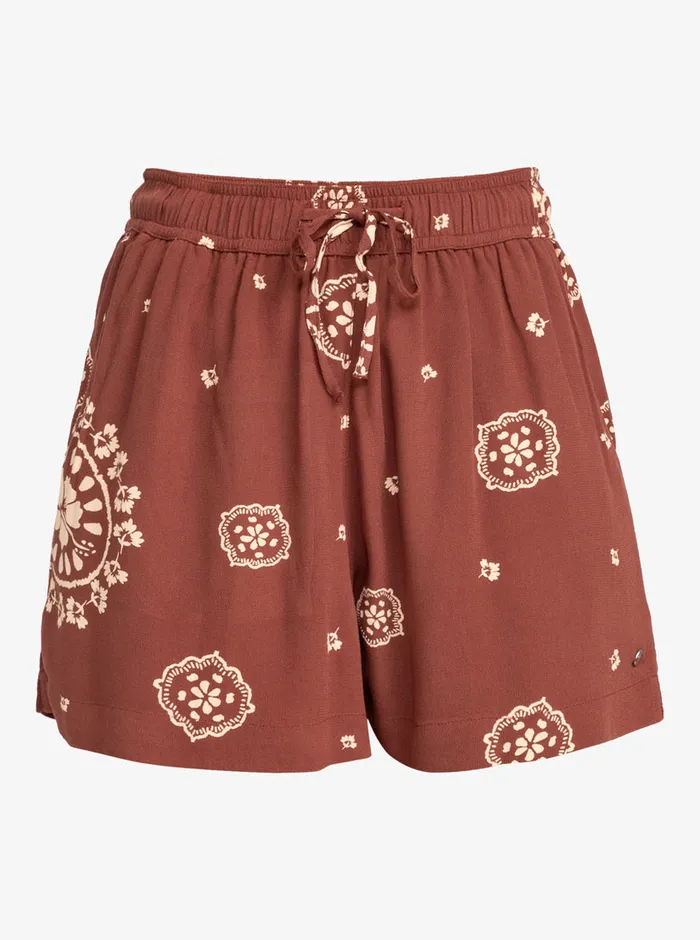 Roxy Shorts Lekeitio Break HighWaisted Printed Shorts Root Beer Bacan Bandana 8211 Womens