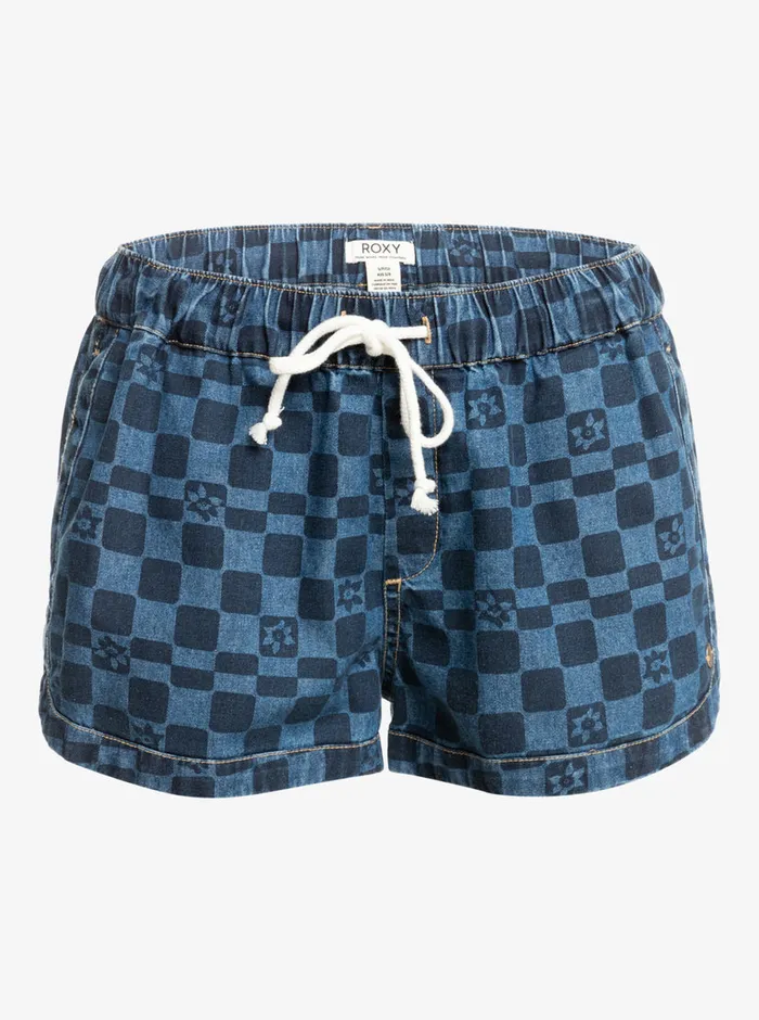 Roxy Shorts New Impossible Printed Denim Shorts Mood Indigo Sol Power 8211 Womens