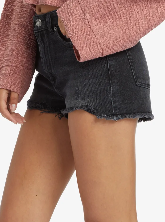 Roxy Shorts New Swell Denim Shorts Anthracite 8211 Womens