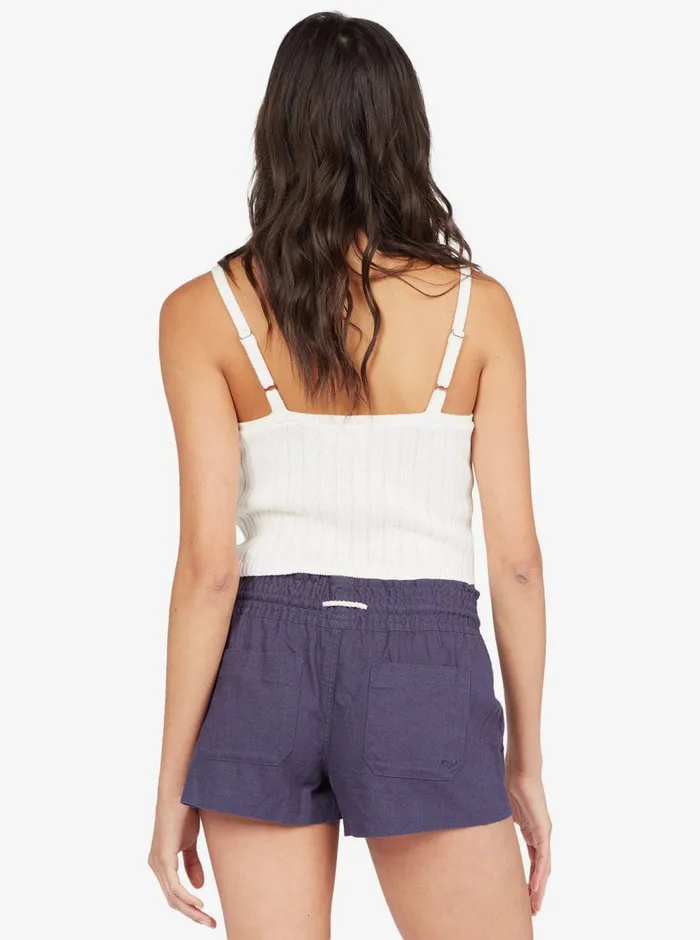 Roxy Shorts Oceanside Elastic Waist Shorts Mood Indigo 8211 Womens