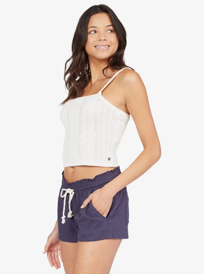 Roxy Shorts Oceanside Elastic Waist Shorts Mood Indigo 8211 Womens