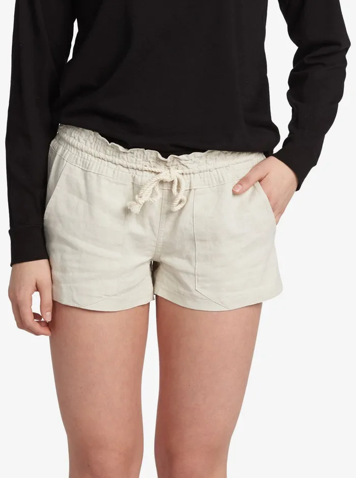 Roxy Shorts Oceanside Elastic Waist Shorts Stone 8211 Womens