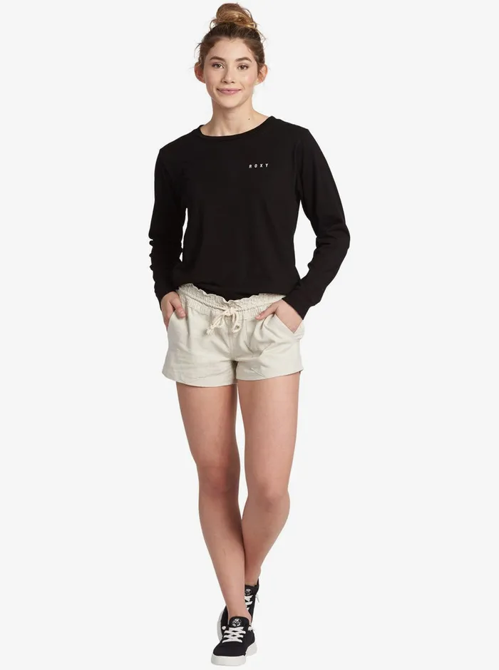 Roxy Shorts Oceanside Elastic Waist Shorts Stone 8211 Womens