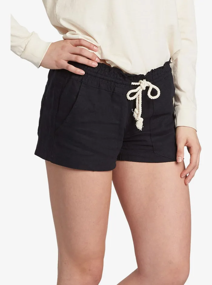 Roxy Shorts Oceanside Elastic Waist Shorts True Black 8211 Womens