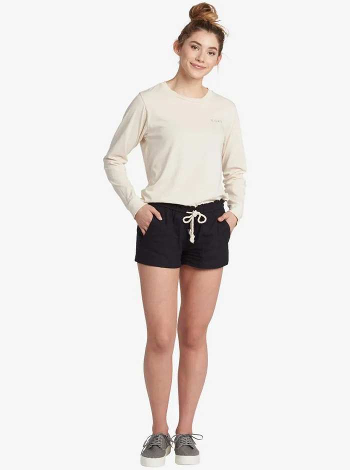 Roxy Shorts Oceanside Elastic Waist Shorts True Black 8211 Womens