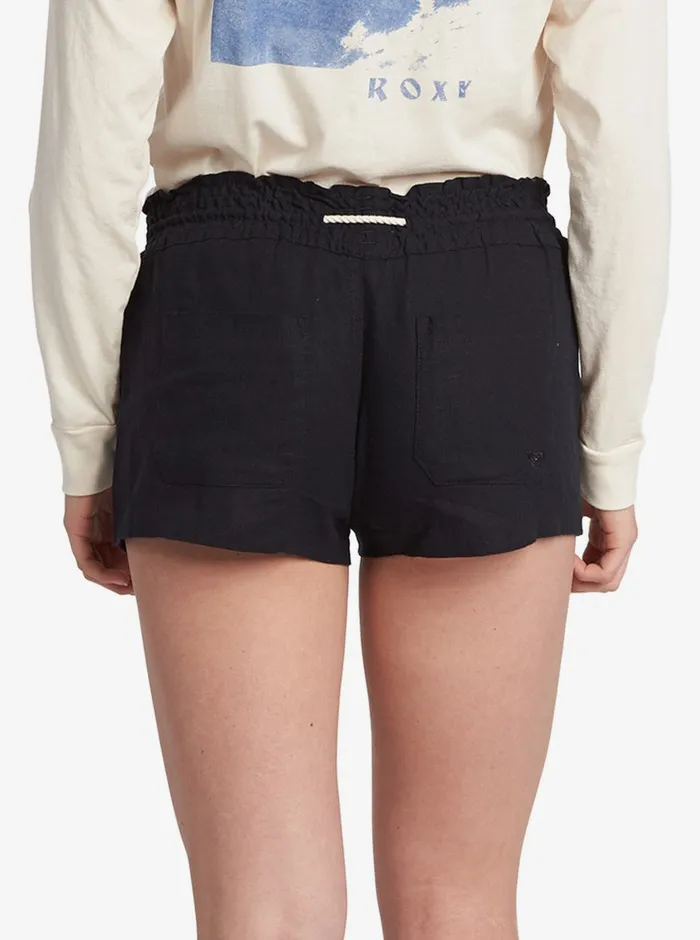 Roxy Shorts Oceanside Elastic Waist Shorts True Black 8211 Womens