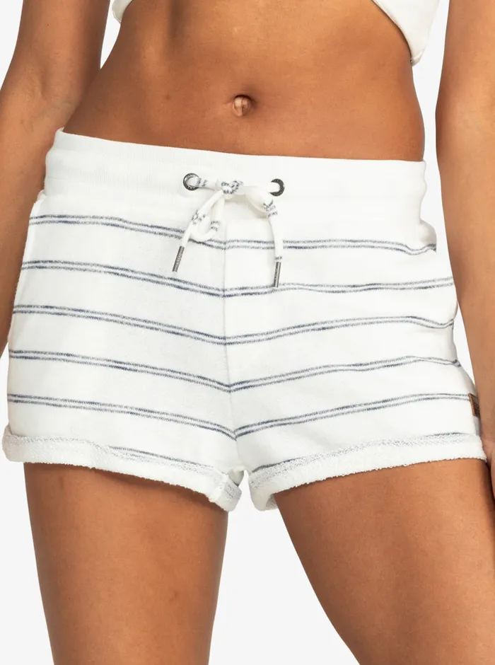 Roxy Shorts Perfect Wave Sweat Shorts Snow White Horiz Will Stripes 8211 Womens