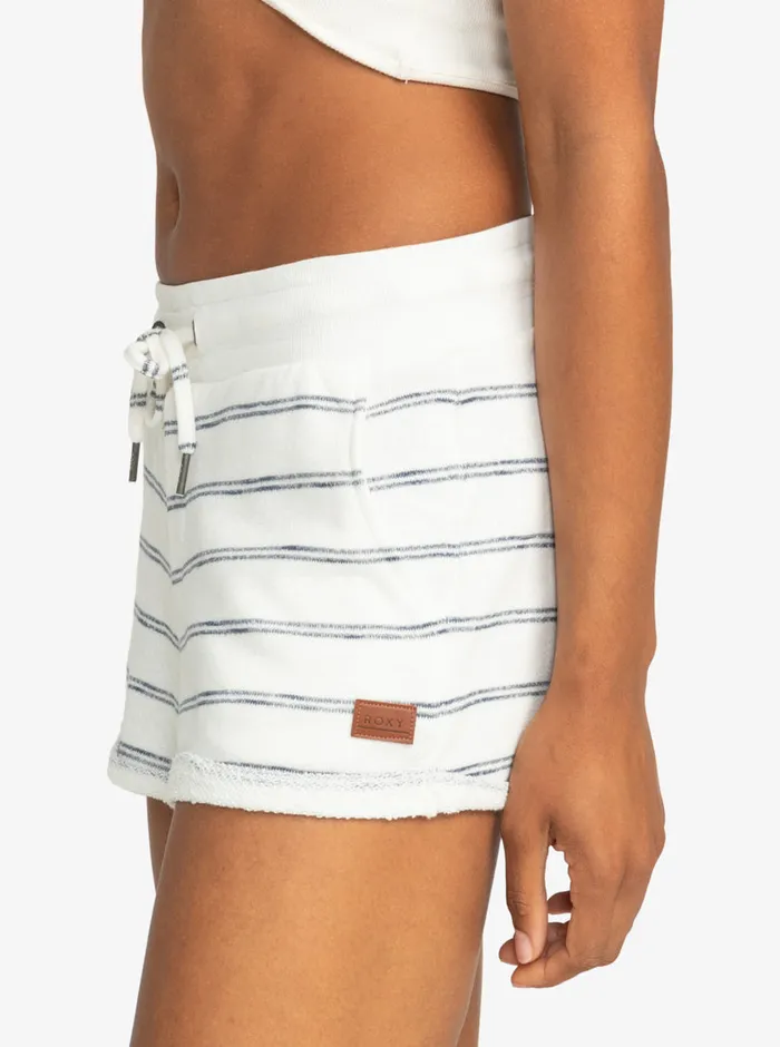 Roxy Shorts Perfect Wave Sweat Shorts Snow White Horiz Will Stripes 8211 Womens