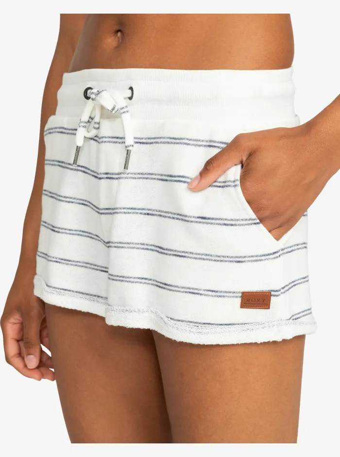 Roxy Shorts Perfect Wave Sweat Shorts Snow White Horiz Will Stripes 8211 Womens