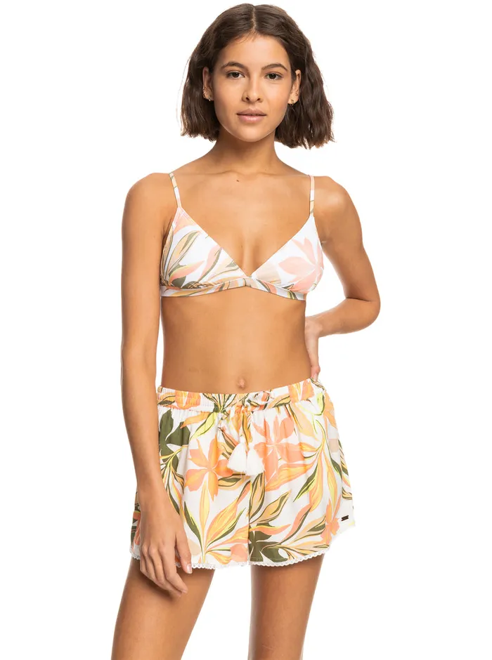 Roxy Shorts Salty Tan Shorts Bright White Subtly Salty Mult 8211 Womens