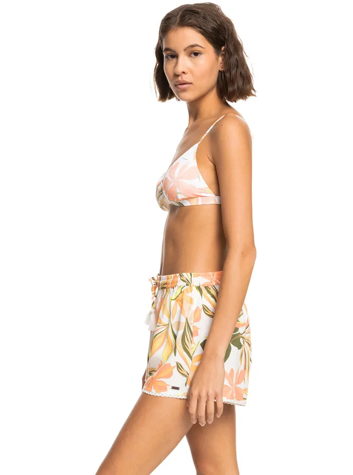 Roxy Shorts Salty Tan Shorts Bright White Subtly Salty Mult 8211 Womens
