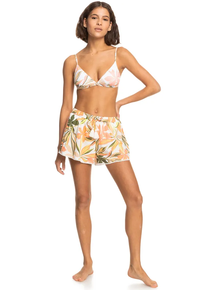 Roxy Shorts Salty Tan Shorts Bright White Subtly Salty Mult 8211 Womens