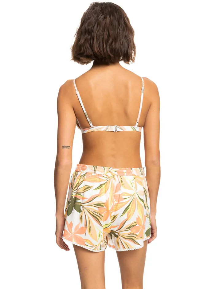 Roxy Shorts Salty Tan Shorts Bright White Subtly Salty Mult 8211 Womens