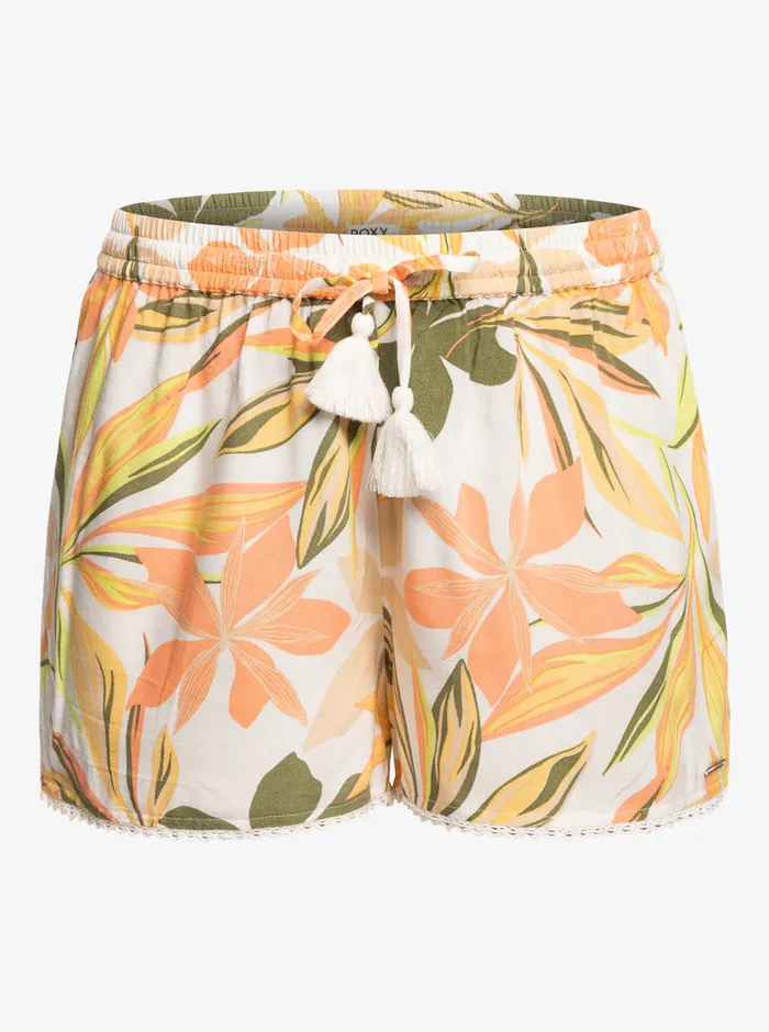 Roxy Shorts Salty Tan Shorts Bright White Subtly Salty Mult 8211 Womens
