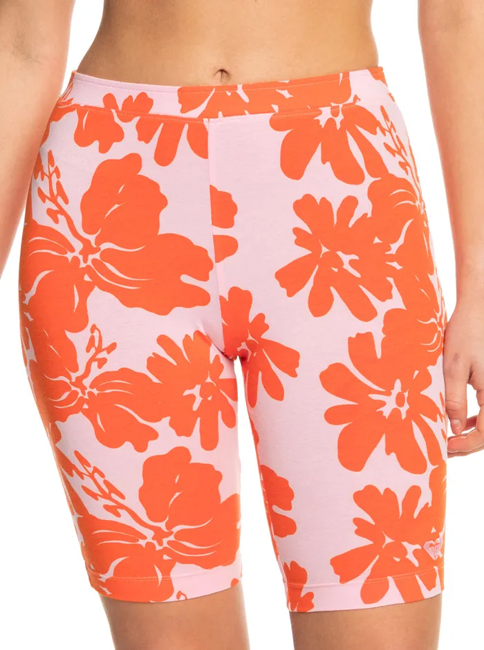 Roxy Shorts SurfKindKate Bike Shorts Pink Frosting My Kind Of Hibis 8211 Womens