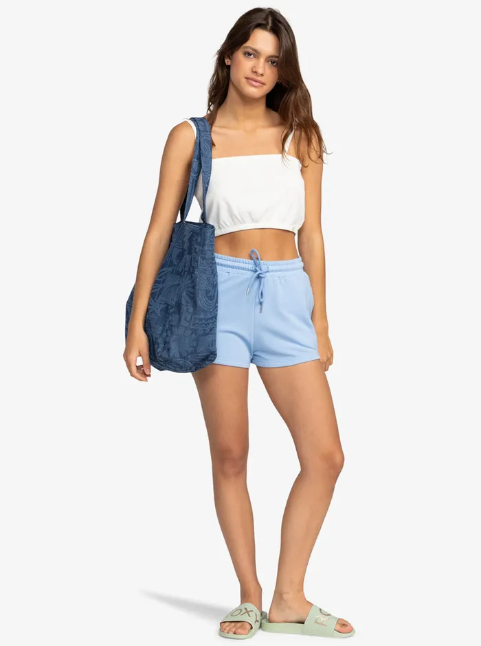 Roxy Shorts Surfing By Moonlight Elastic Waist Shorts Bel Air Blue 8211 Womens