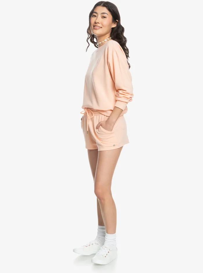 Roxy Shorts Surfing By Moonlight Elastic Waist Shorts Peach Parfait 8211 Womens