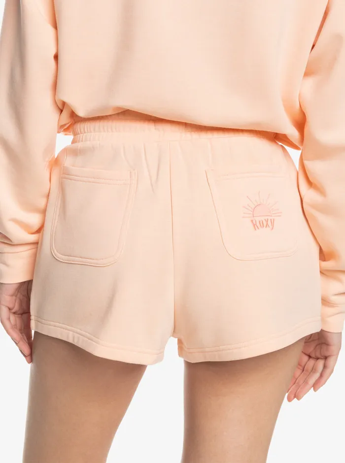 Roxy Shorts Surfing By Moonlight Elastic Waist Shorts Peach Parfait 8211 Womens